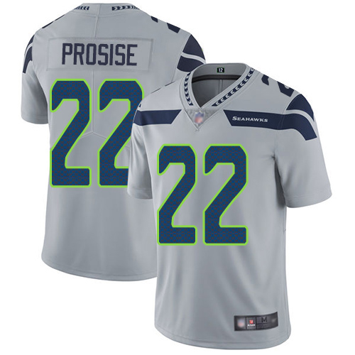 Seattle Seahawks Limited Grey Men C. J. Prosise Alternate Jersey NFL Football 22 Vapor Untouchable